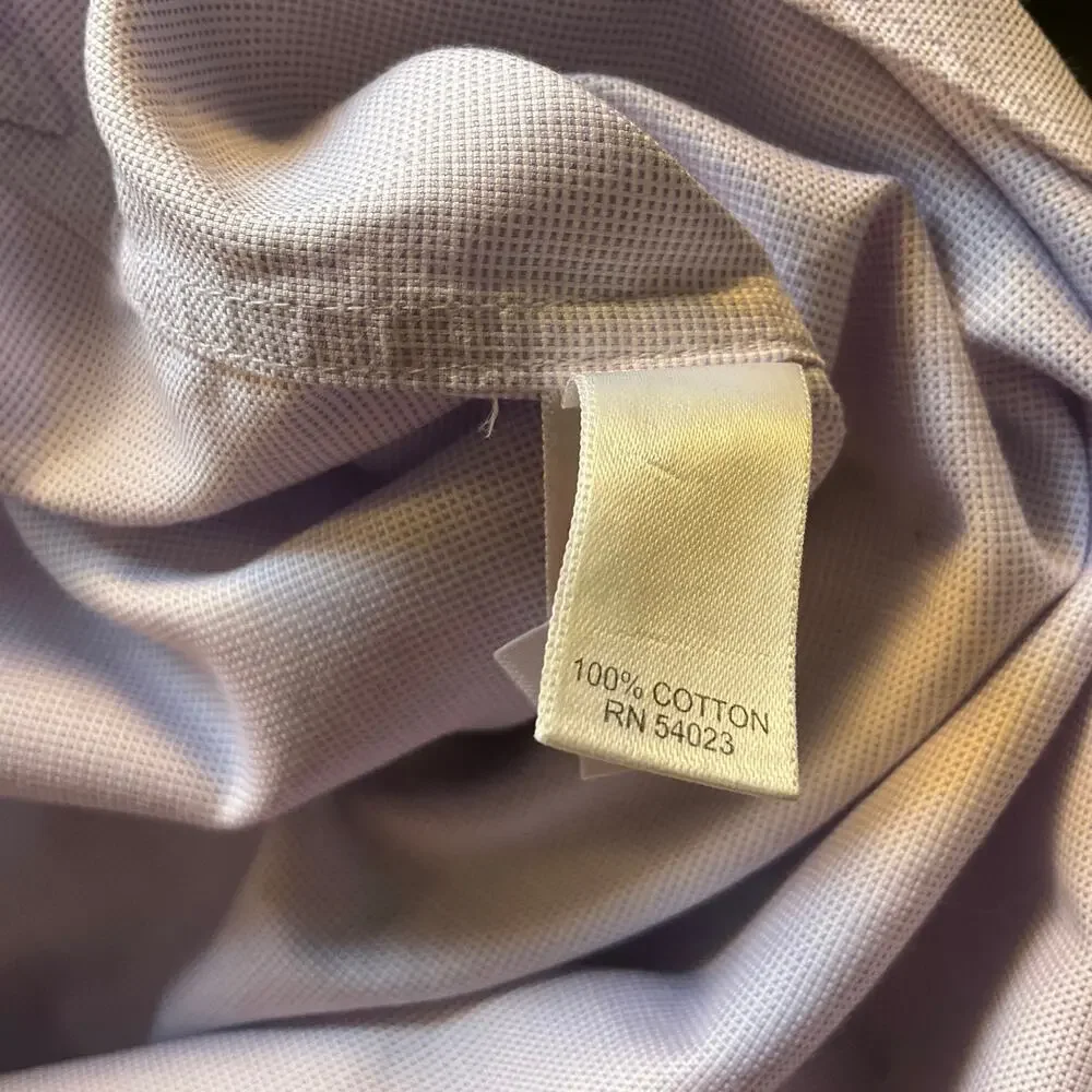 Banana Republic Dress Shirt Men’s Large Lavender Non-Iron Slim Fit 100% Cotton